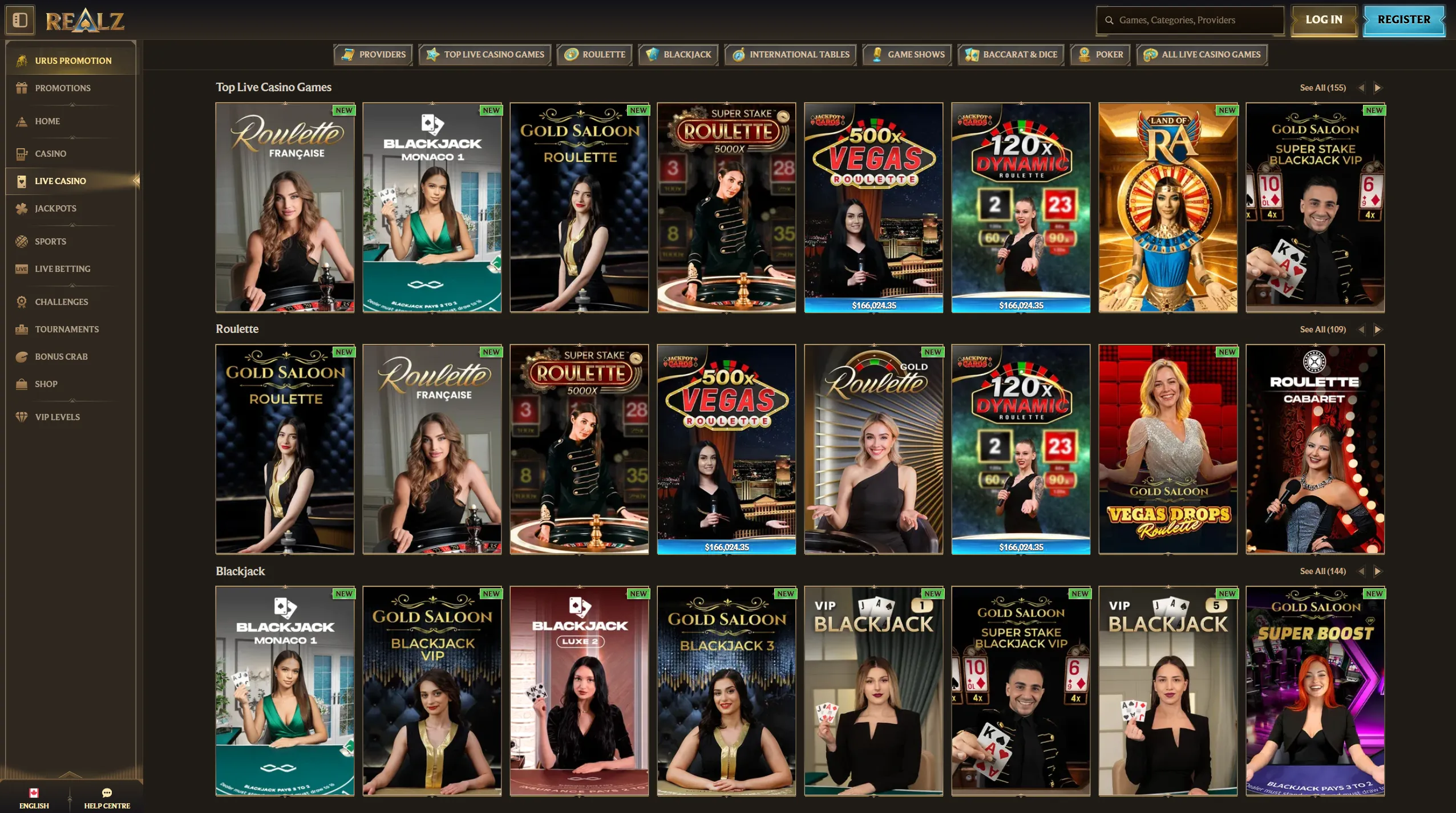 Best live casinos Canada — table limits and betting options